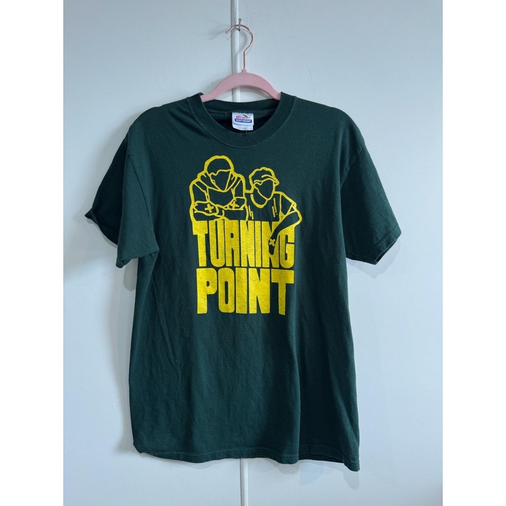 Vintage Turning Point Shirt Mens Medium Green Hanes Hardcore Band Tee‎ T-Shirt